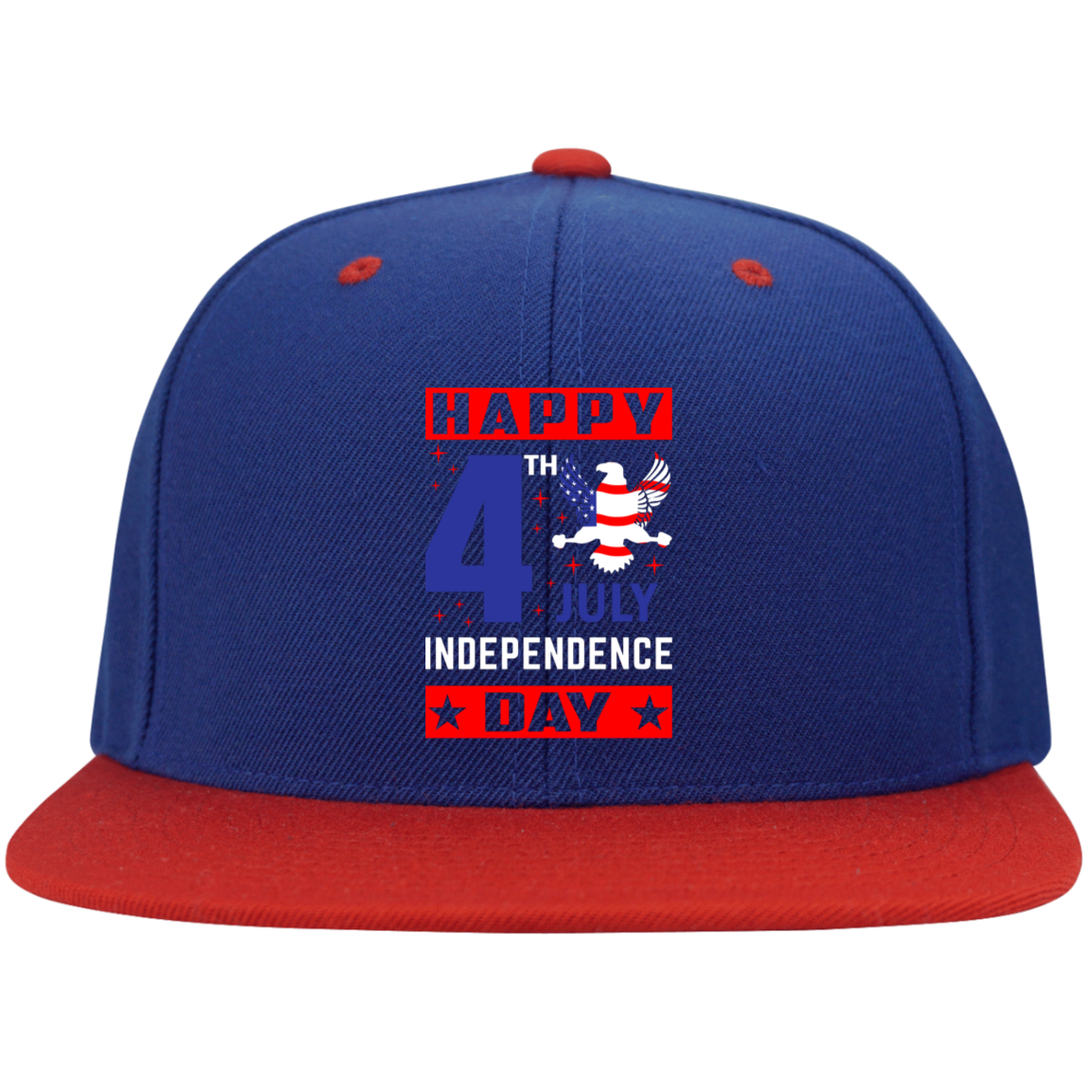 HAPPY 4th of JULY INDEPENDENCE  Flat Bill High-Profile Snapback Hat