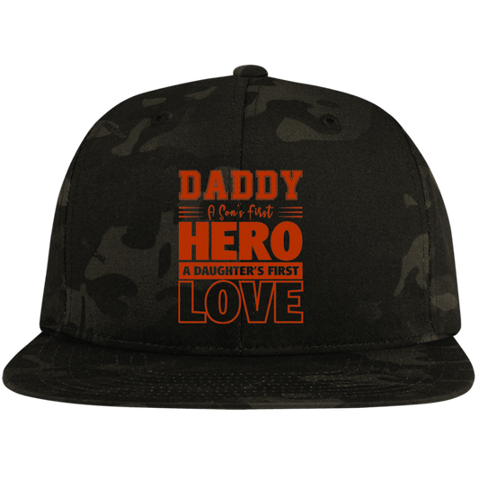DADDY A SONS FIRST HEREO A DAUGHTERS FIRST LOVE-Embroidered Flat Bill High-Profile Snapback Hat