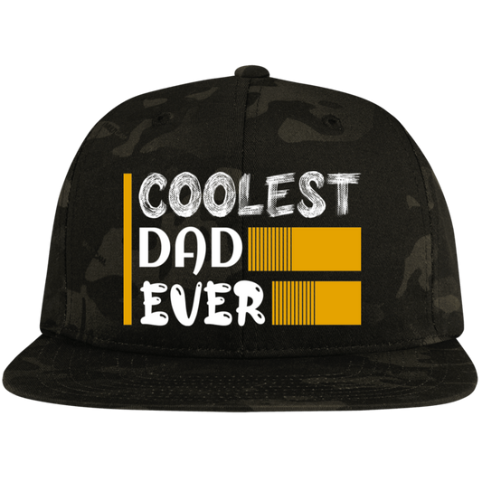 COOLEST DAD EVER-Embroidered Flat Bill High-Profile Snapback Hat