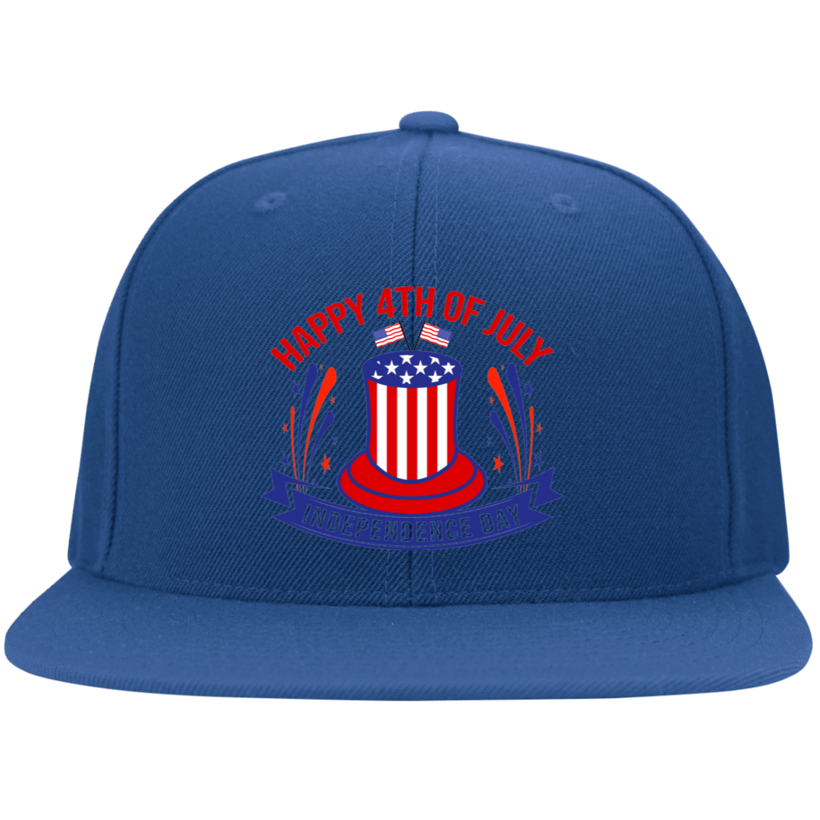 Happy 4th Of July POP HAT Flat Bill Twill Flexfit Cap