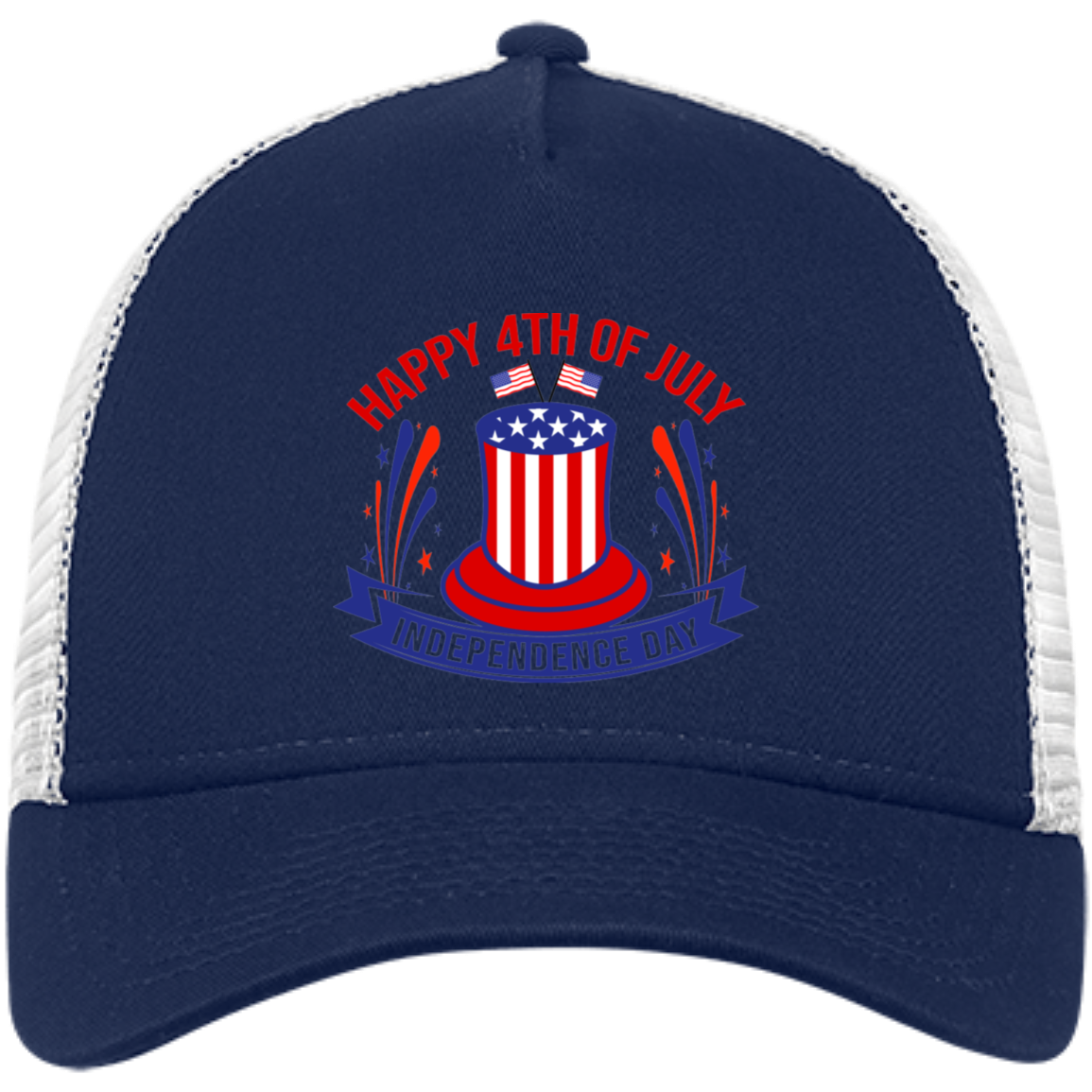 HAPPY 4TH OF JULY POP HAT Embroidered Snapback Trucker Cap