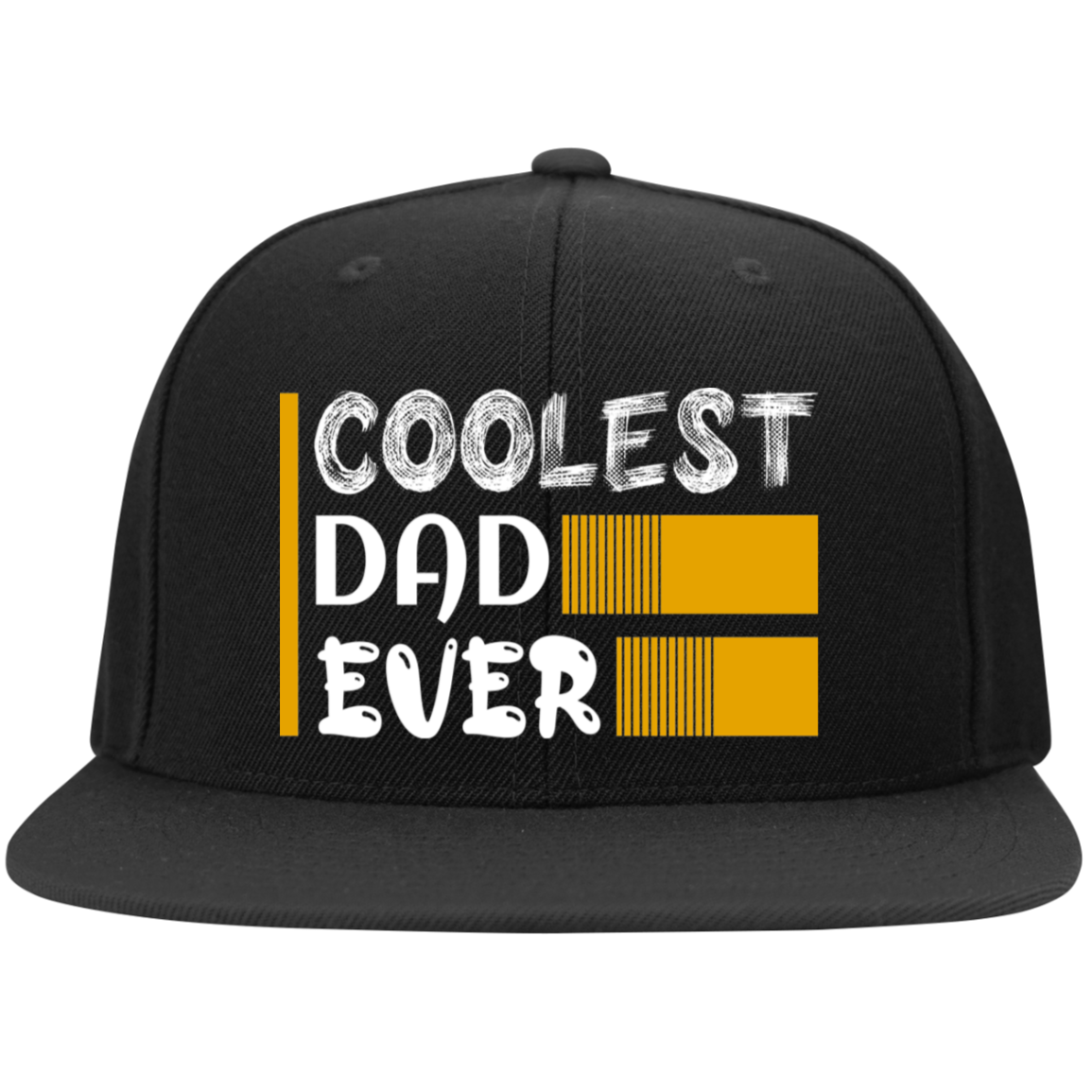 COOLEST DAD EVER-Embroidered Flat Bill High-Profile Snapback Hat